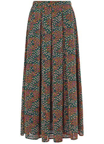 Зеленая кэжуал с рисунком юбка Oodji