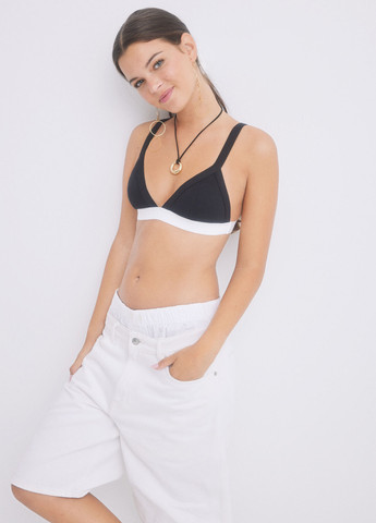 Чёрный триэнджел бюстгальтер Hi&Bye без косточек хлопок