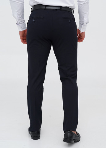 Темно-синие кэжуал, классические демисезонные зауженные брюки Trend Collection