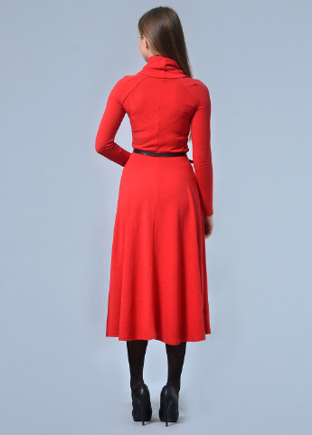 Червона кежуал сукня, сукня кльош, сукня светр Lila Kass
