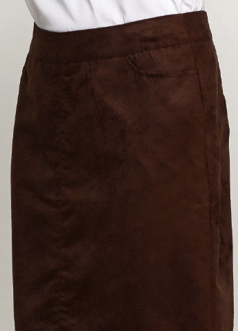 Костюм (жакет, юбка) C.C.P юбочный однотонный коричневый кэжуал
