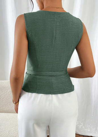 Серо-зелёная блуза SHEIN