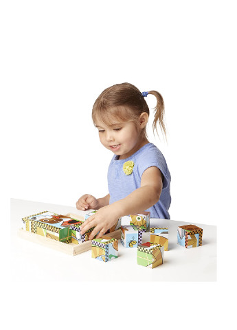 Кубики Домашние животные (16 шт.), 5.6х20.3х20.3 см Melissa & Doug (251317868)