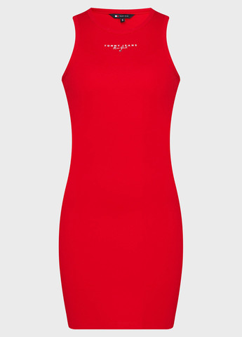 Красное кэжуал платье платье-майка Tommy Jeans с логотипом