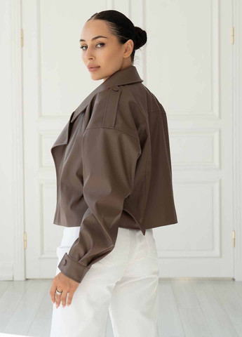 Коричнева демісезонна куртка косуха Fashion