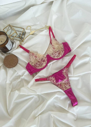 Рожевий демісезонний ніжний комплект білизни No Brand