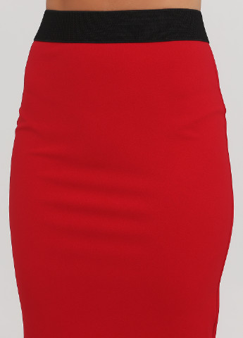 Красная кэжуал однотонная юбка Rinascimento карандаш