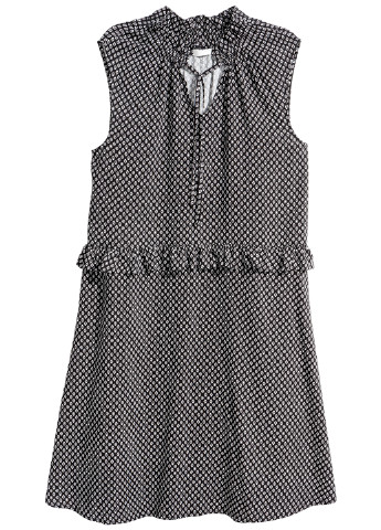 Чорно-білий кежуал сукня а-силует H&M з орнаментом