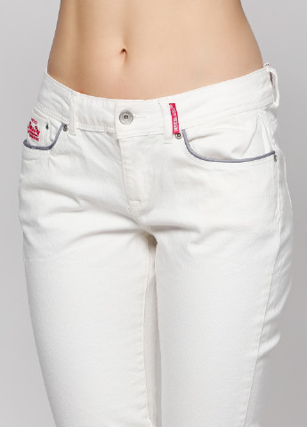 Белые джинсовые летние прямые брюки Superdry