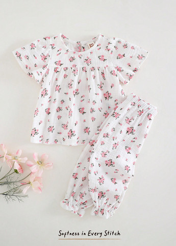 Світло-рожева всесезон піжама (футболка, штани) футболка + штани SHEIN