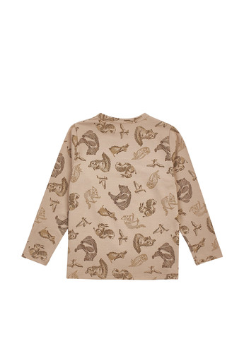 Бежевый демисезонный кэжуал лонгслив ArDoMi с рисунком