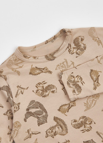 Бежевый демисезонный кэжуал лонгслив ArDoMi с рисунком