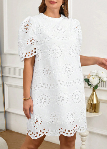 Білий святковий, кежуал сукня а-силует SHEIN однотонна