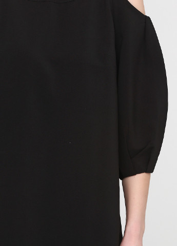 Черное кэжуал платье с открытыми плечами, а-силуэт Vero Moda однотонное