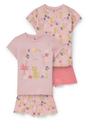Розовый летний комплект (футболка, шорты), 2 шт. C&A