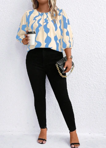 Блакитна блуза SHEIN