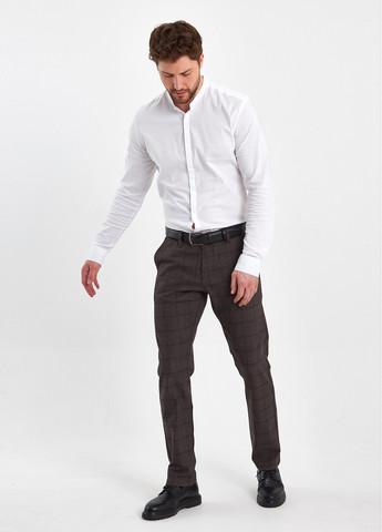 Коричневые классические демисезонные прямые брюки Trend Collection