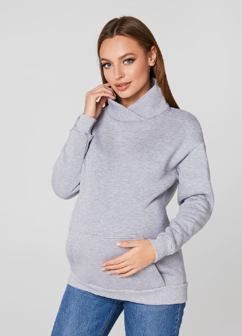 Свитшот для беременных Lullababe - Прямой крой меланж серый кэжуал - (155871457)