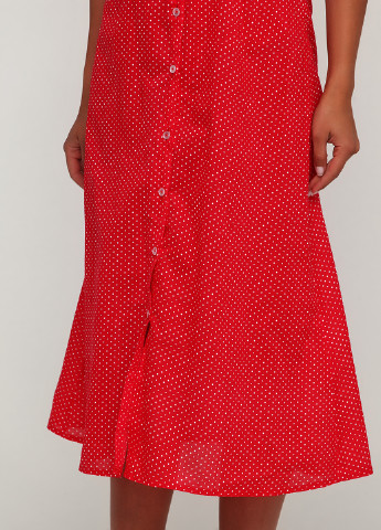 Червона кежуал сукня а-силует Escena в горошок