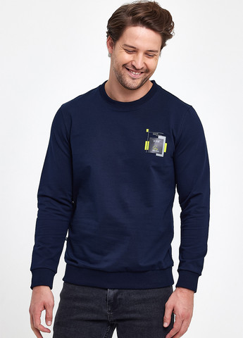 Темно-синий свитшот Trend Collection рисунок без декора (263605388)