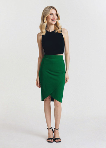 Зеленая кэжуал однотонная юбка Reserved карандаш