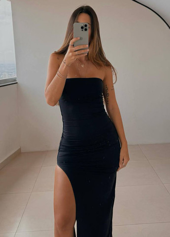 Чорна кежуал сукня силуетна No Brand однотонна