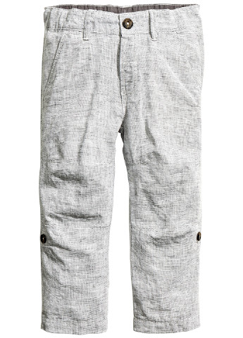 Светло-серые кэжуал демисезонные брюки прямые H&M