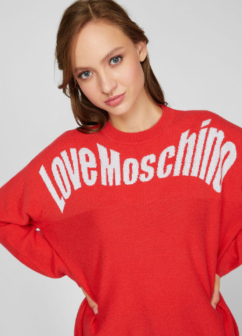 Свитшот Love Moschino - Прямой крой красный кэжуал шерсть, нейлон - (196897104)