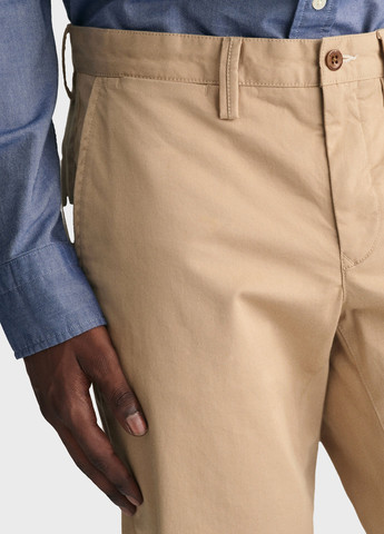 Бежевые кэжуал демисезонные прямые брюки Gant