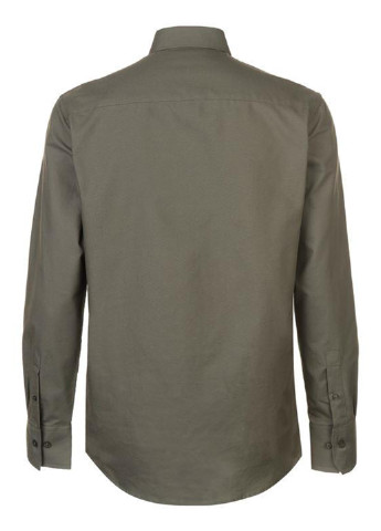 Темно-серая кэжуал рубашка однотонная Pierre Cardin с длинным рукавом