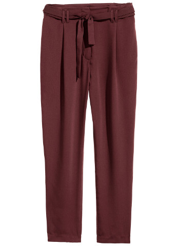 Бордовые кэжуал летние зауженные брюки H&M