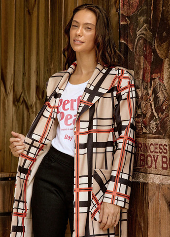 Комбинированное демисезонное Пальто кейп SHEIN