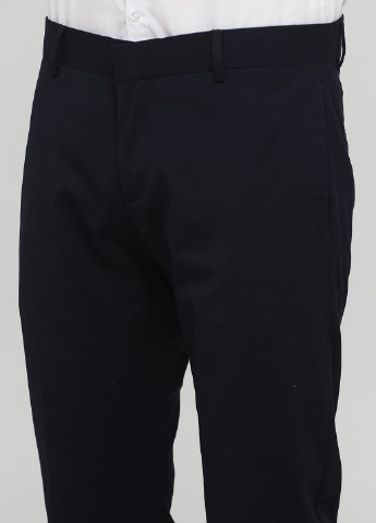 Темно-синие классические демисезонные зауженные брюки Antony Morato