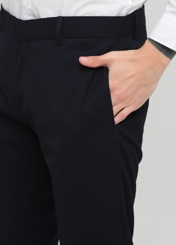 Темно-синие классические демисезонные зауженные брюки Antony Morato