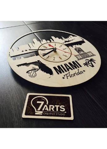 Інтер`єрний годинник на стіну «Маямі, Флорида» 7Arts (253566364)