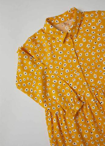 Жовтий кежуал платье сорочка, кльош DeFacto