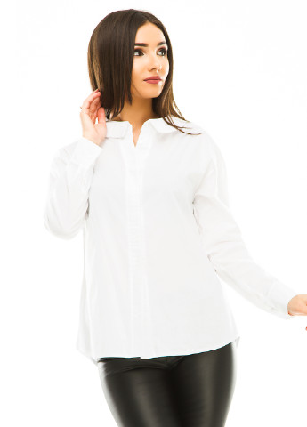 Белая кэжуал рубашка однотонная Marini