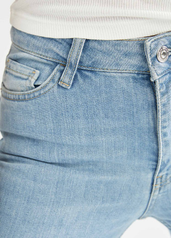 Голубые летние клеш джинсы DeFacto