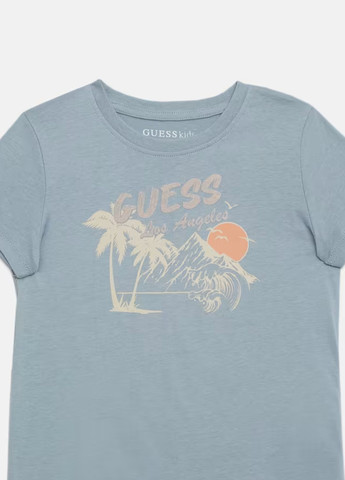 Блакитна літня футболка Guess