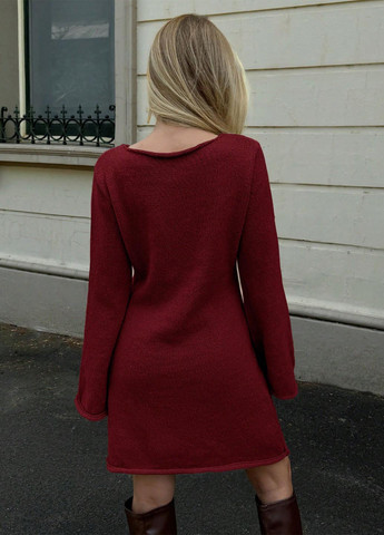 Бордова кежуал сукня SHEIN однотонна