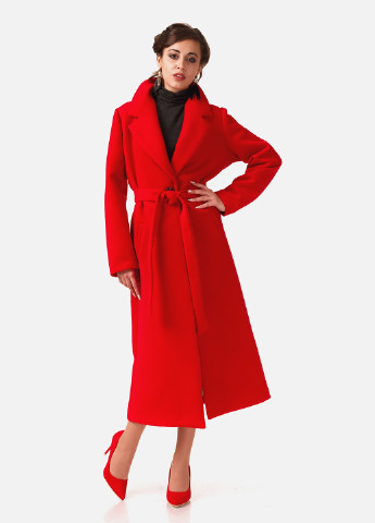 Красное демисезонное Пальто однобортное Helga Martin