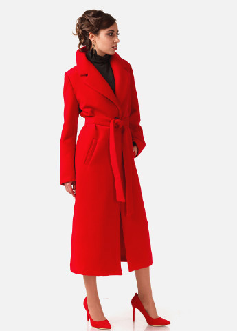 Красное демисезонное Пальто однобортное Helga Martin