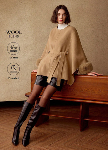 Світло-коричневе Кежуал напівпальто однобортне SHEIN однотонне