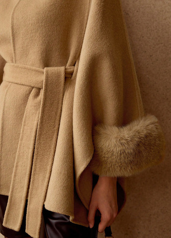 Світло-коричневе Кежуал напівпальто однобортне SHEIN однотонне