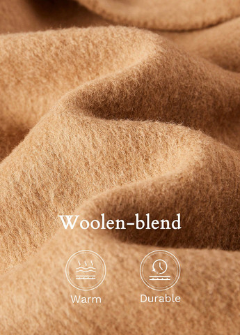 Світло-коричневе Кежуал напівпальто однобортне SHEIN однотонне