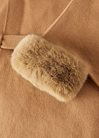 Світло-коричневе Кежуал напівпальто однобортне SHEIN однотонне