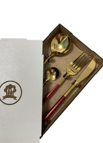 Набір столових приладів Kitchen Бордовий На 2 Персони Home (253383949)