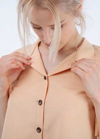Костюм (блуза, шорты) Kristina Mamedova с шортами однотонный персиковый кэжуал лен