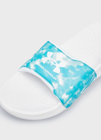 Бирюзовые шлепанцы Under Armour с логотипом