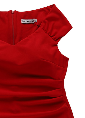 Червона кежуал сукня силуетна Sistaglam однотонна